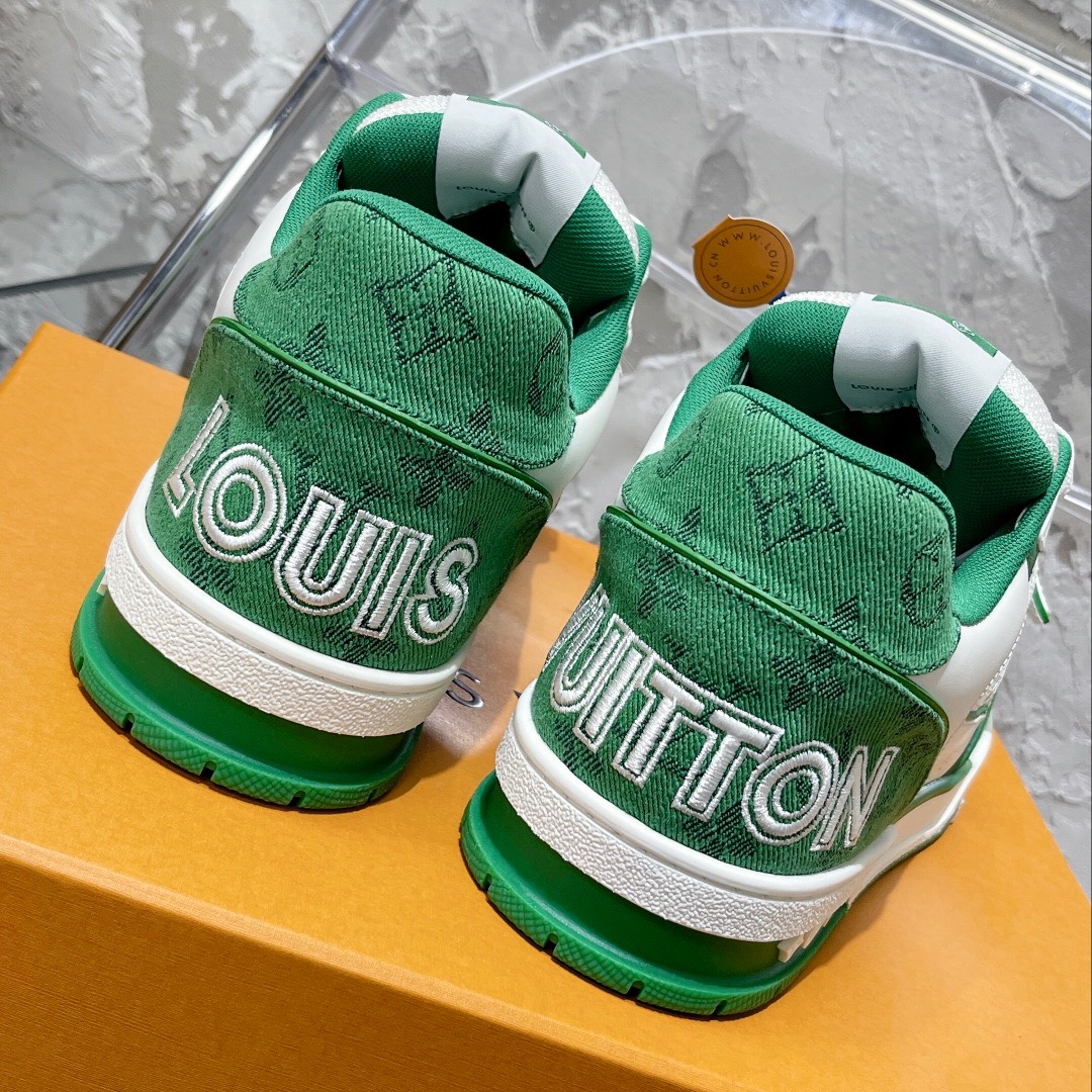 Réplica LV Zapatillas Green Monogram Denim - Image 7